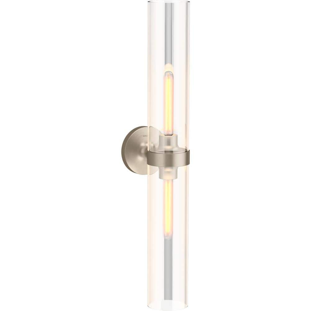 KOHLER Purist 2 Light XL Vibrant Brushed Bronze Indoor Bathroom Vanity Light Fixture, UL Listed