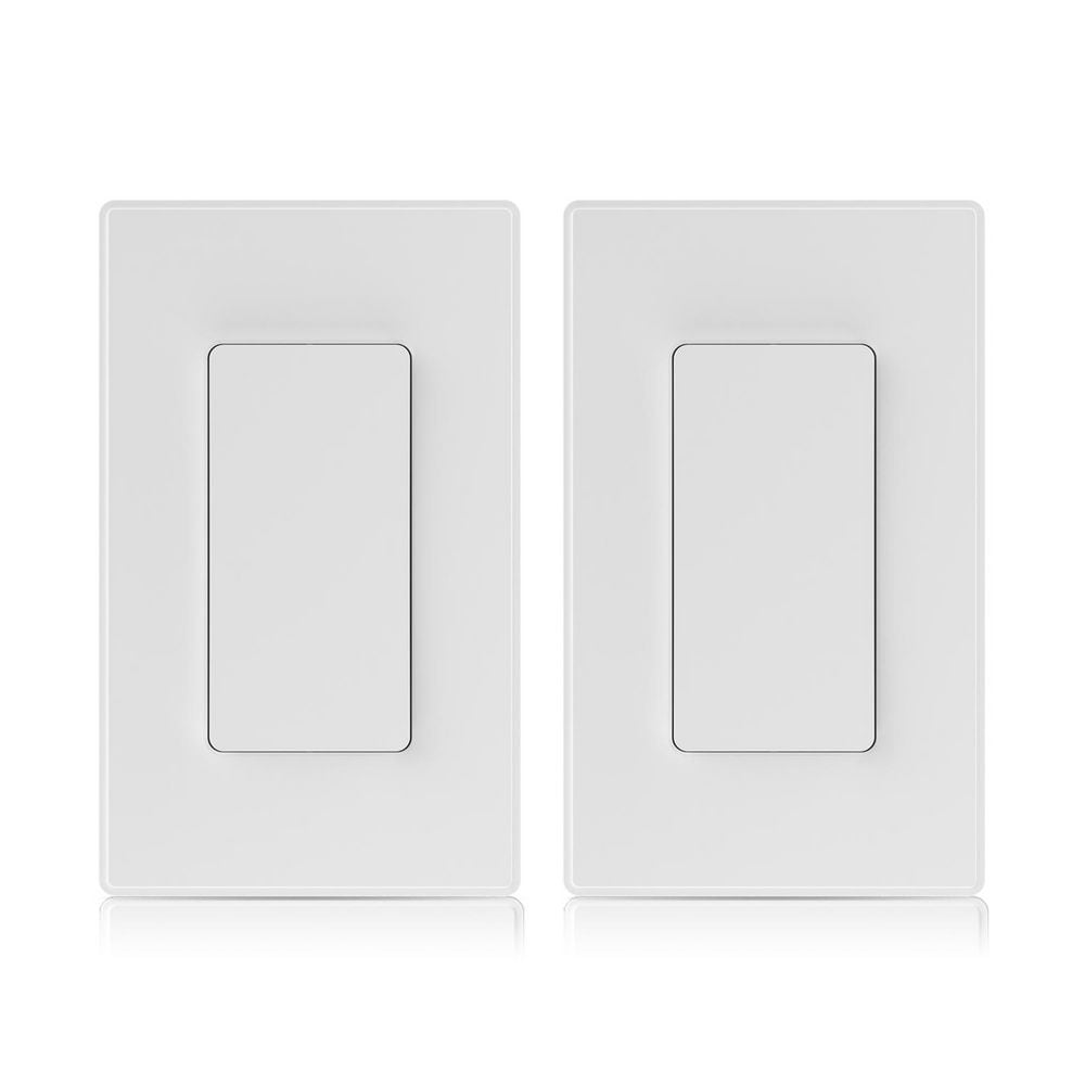 Smart Light Rocker Switch, Single Pole/3 Way, 2.4GHz Wi-Fi Light Switch Compatible w/Alexa & Google Assistant, White 2PC price history on PriceWatchPro