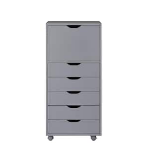 Gray, 6-Drawer with Shelf, Office File Cabinets Wooden File Cabinets for Home Office Lateral File Cabinet