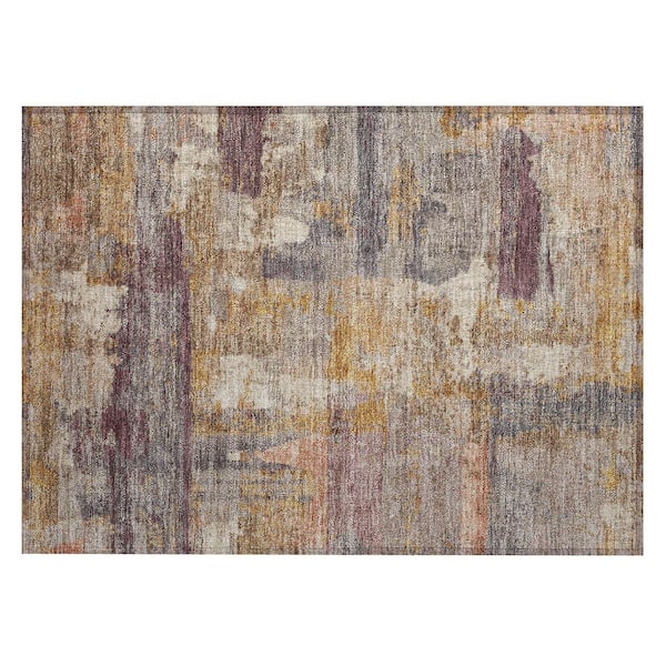 Chantille Machine Washable Indoor/Outdoor Abstract ACN2147 Rust 1 ft. 8 in. x 2 ft. 6 in. Accent Rug