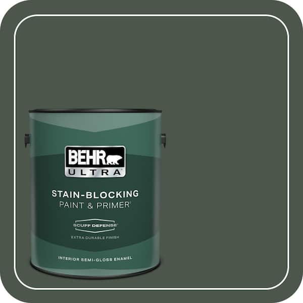 BEHR ULTRA 1 gal. #PMD-66 Deep Evergreen Extra Durable Semi-Gloss Enamel Interior Paint & Primer