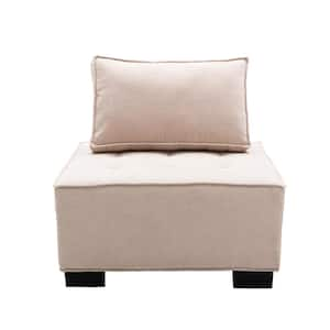 Beige Armless Accent Chair