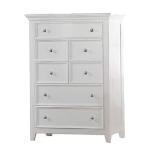 Lacey White 7-Drawers 18 in. Wide Chest of Drawers