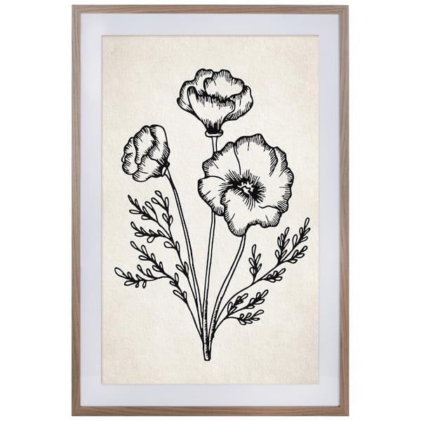SAFAVIEH From The Garden Framed Mixed Media Abstract Wall Art 36 in. x 24 in.