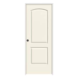 28 in. x 80 in. Caiman 2 Panel Right-Hand Hollow Core Vanilla Paint Molded Composite Single Prehung Interior Door