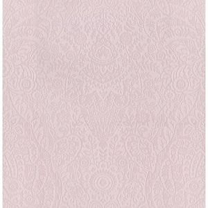 Pink Maris Flock Damask Wallpaper Border Sample