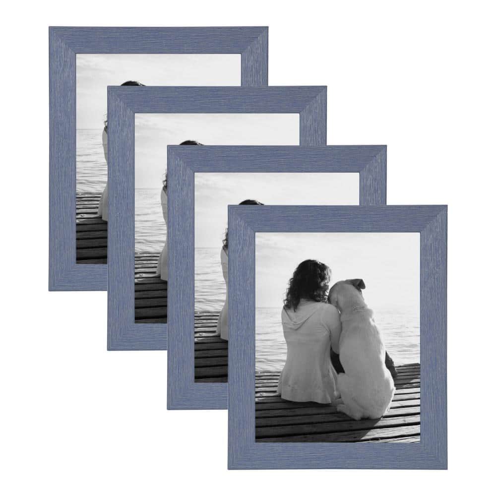 DesignOvation Wyeth 8 in. x 10 in. Blue Picture Frame (Set of 4) 213602