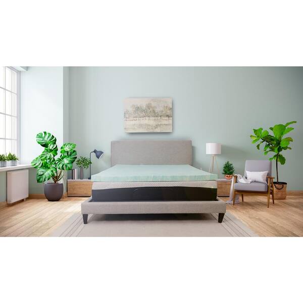 Omne Sleep Gel Plush 3 In King Memory Foam Cooling Mattress Topper Osmt366 The Home Depot