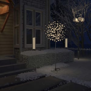 Indoor/Outdoor 70.9 in. Decorative Tree Cherry Blossom Warm White LED Lighted Garden Decor