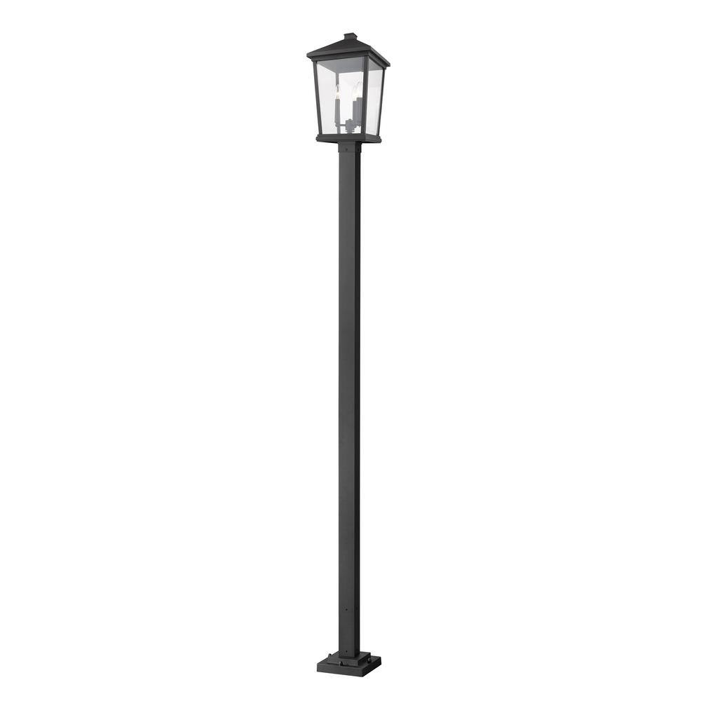 Beacon 107 in. 3-Light Black Aluminum Hardwired Outdoor Weather ...