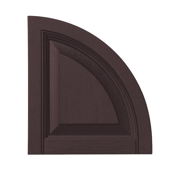 15 in. x 16 in. Polypropylene Raised Panel Arch Design in Winestone Shutter Tops Pair