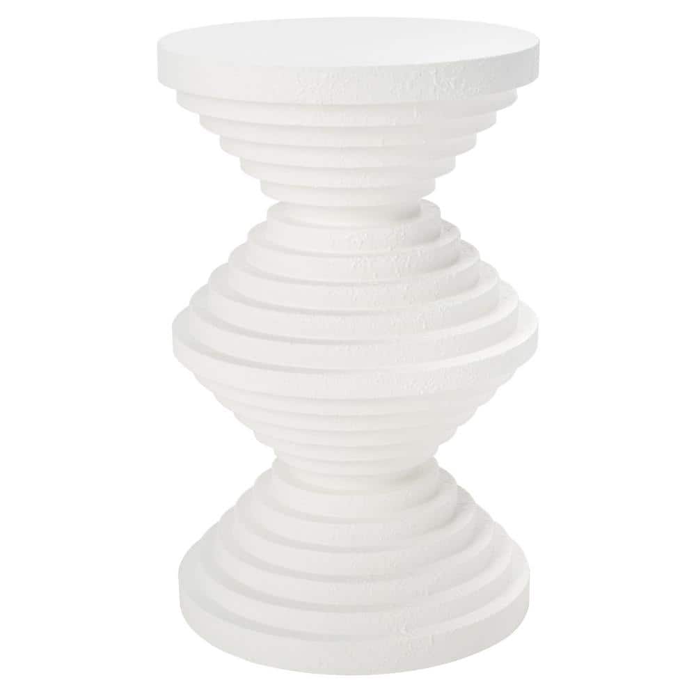 Glynn 11.8 in. White Round Wood End Table