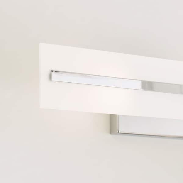 Generation Lighting - Studio Dex 24 in. Medium 2-Light Chrome Vanity Light with Satin Etched Glass Shade
