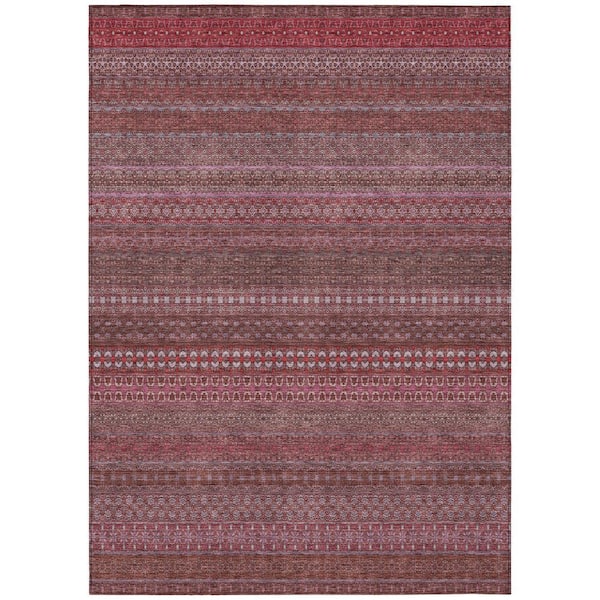 Chantille ACN527 Merlot 5 ft. x 7 ft. 6 in. Machine Washable Indoor/Outdoor Geometric Area Rug