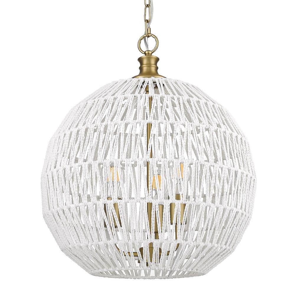 Florence 3-Light Brushed Champagne Bronze Globe Pendant