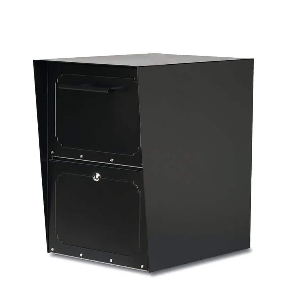 Black Steel Lockable Post-Mount Drop Box