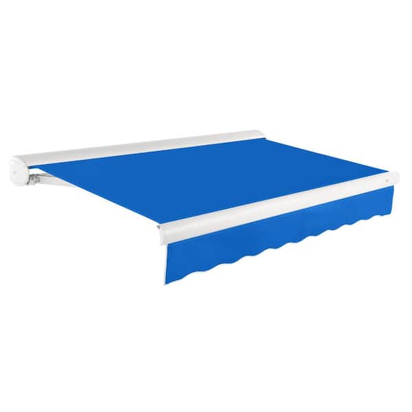AWNTECH 24 ft. Key West Cassette Manual Retractable Awning (120 in. Projection) Bright Blue