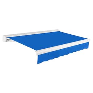 8 ft. Key West Right Motor Retractable Awning with Cassette (84 in. Projection) in Bright Blue