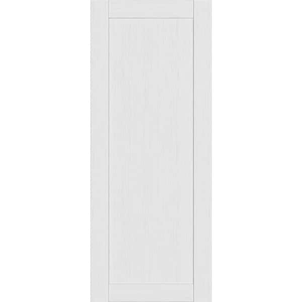 Belldinni 1-Panel Shaker 30 in. x 84 in. No Bore Bianco Noble Solid Composite Core Wood Interior Door Slab