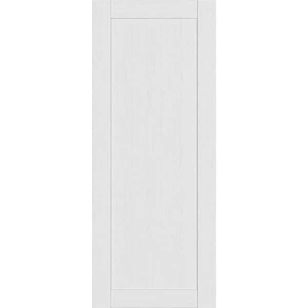 Belldinni 1-Panel Shaker 18 in. x 96 in. No Bore Bianco Noble Solid Composite Core Wood Interior Door Slab