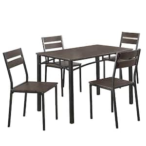 Westport 5-Piece Antique Brown and Black Transitional Style Dining Table Set