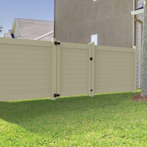 Horizontal 6 ft. H x 8 ft. W Sand Vinyl Privacy Fence Panel (Unassembled)