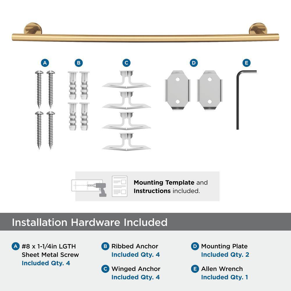 Champagne Bronze 27" Stainless Steel Wall Mounted Towel Bar