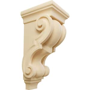 5 in. x 4-1/2 in. x 10 in. Unfinished Wood Maple Medium Traditional Wood Corbel