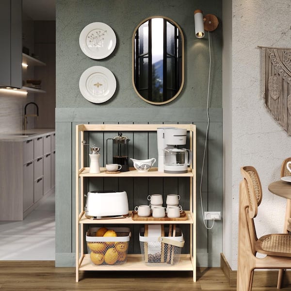 Jela-USA Jela Solid Wood 3-Shelf Unassembled Pantry Shelving - Unfinished