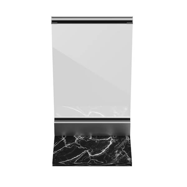 40 in. x 24 in. Clear Laminated Glass Railing with Aluminum Base and Top Handrail