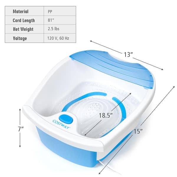 Basicwise Foot Massage Spa Bath Bucket with Cover