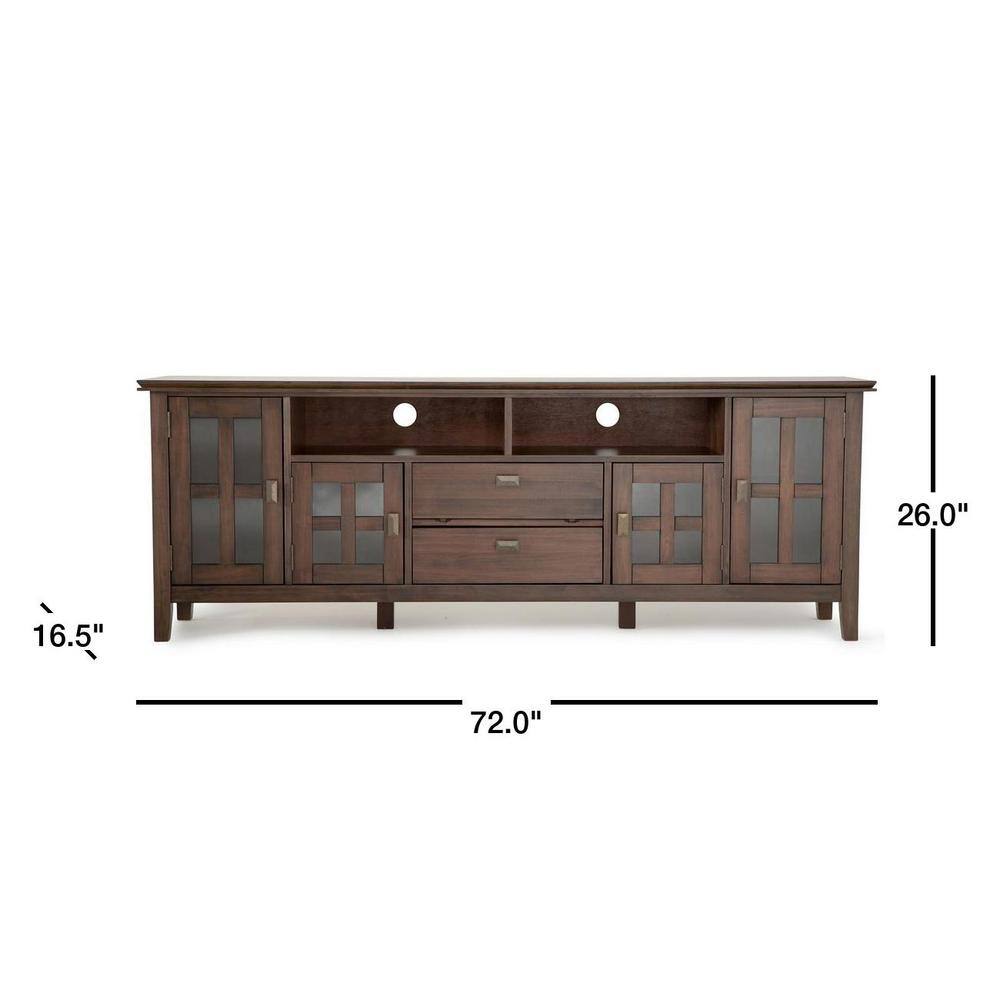 Artisan Natural Aged Brown 72" Pine Wood TV Media Stand