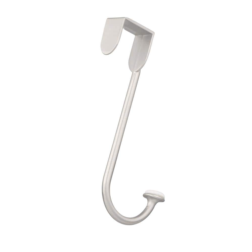 Satin Nickel Over-the-Door Hook with Ceramic Insert