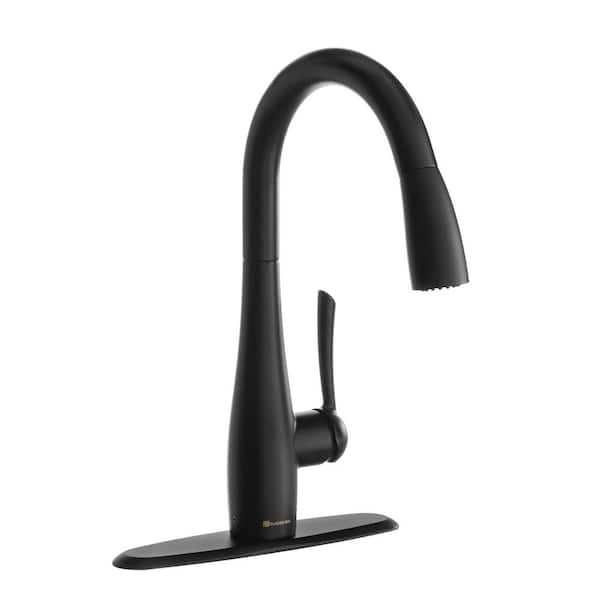 Glacier Bay Analiese Single-Handle Pull-Down Sprayer Kitchen Faucet in Matte Black