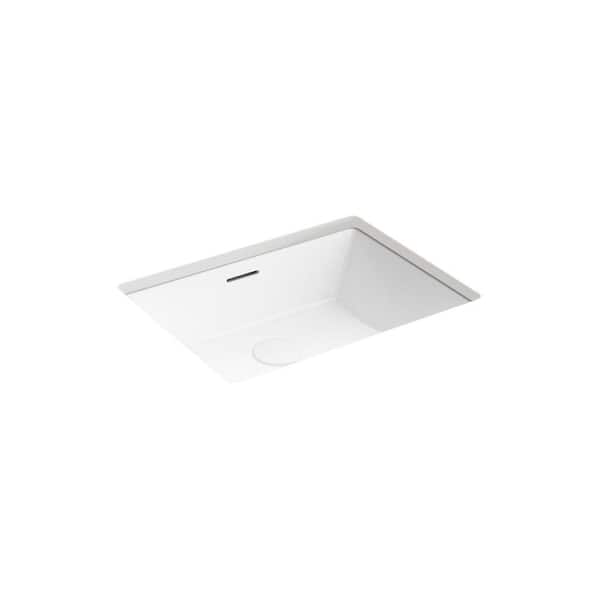 Brazn 21 in. Rectangle Undermount Bathroom Sink in White