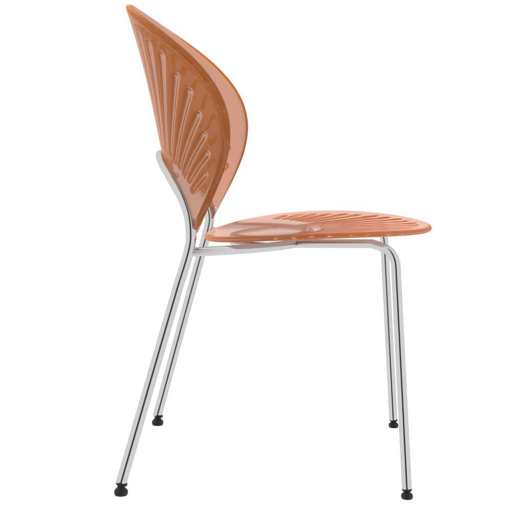 Amber High Back Metal Side Chair with Chrome Legs