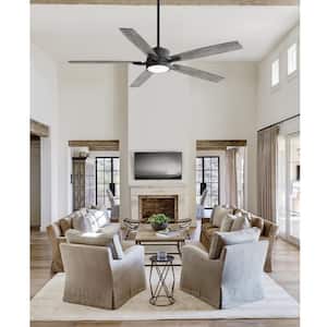 Debra 65 in. Integrated LED Indoor Black Ceiling Fans with Light and Remote Control