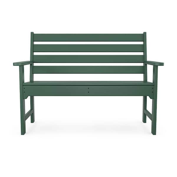 POLYWOOD Grant Park 48 in. 2-Person Green Plastic Outdoor Bench