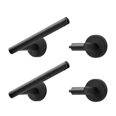 Bathroom Wall-Mount Toilet Paper Holder Flexible Pivot TP Holder in Matte Black（2 Pack)