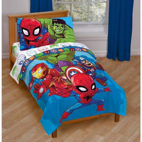 New Marvel Avengers Full Size Bed Sheet Set 4 Piece Superhero Bedding Super Soft 