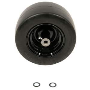 Universal 11 in. x 6 in. Smooth Tread Black Rim Flat Free Wheel Assembly for Zero-Turn Mowers w/3/4 in. or 5/8 in. Axles