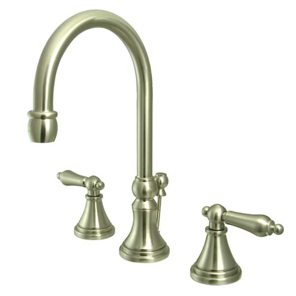 Kingston Brass Governor 8 in. Widespread 2-Handle Bathroom Faucet in Brushed Nickel