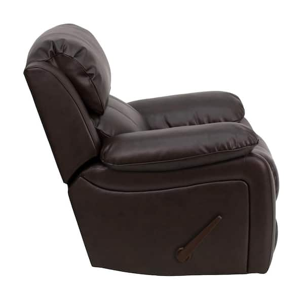 flash furniture leather rocker recliner brown