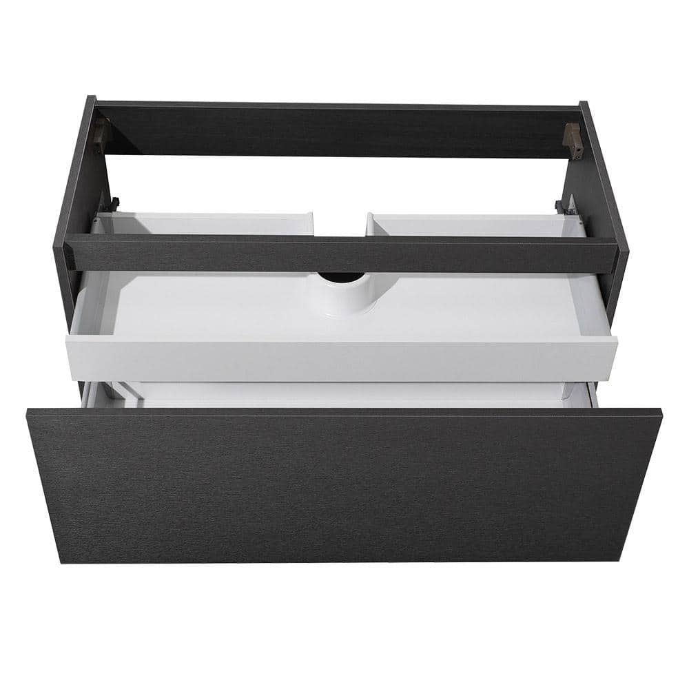 Mezzo 39" Black Engineered Wood Wall-Mount Bathroom Vanity
