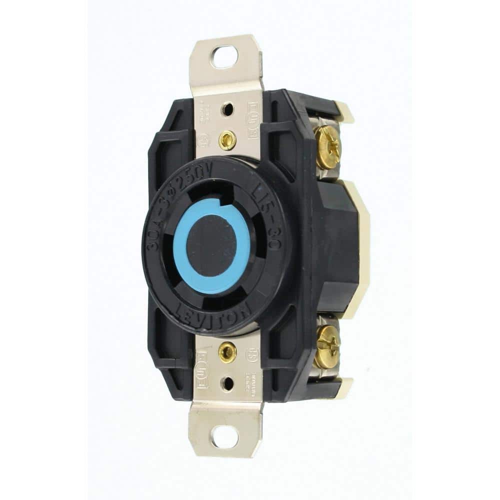 Leviton Black 30 Amp 250V Industrial Grade Outlet