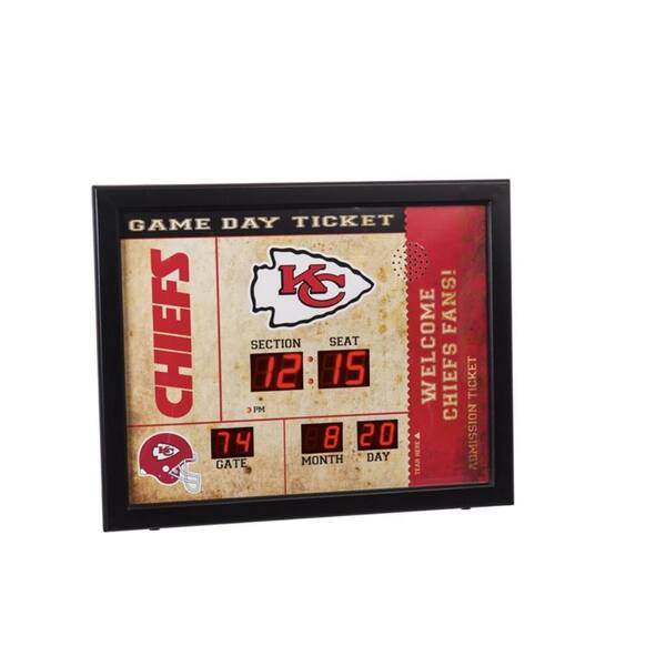 Team Sports America Kansas City Chiefs NFL Bluetooth Ticket Stub Wall Clock