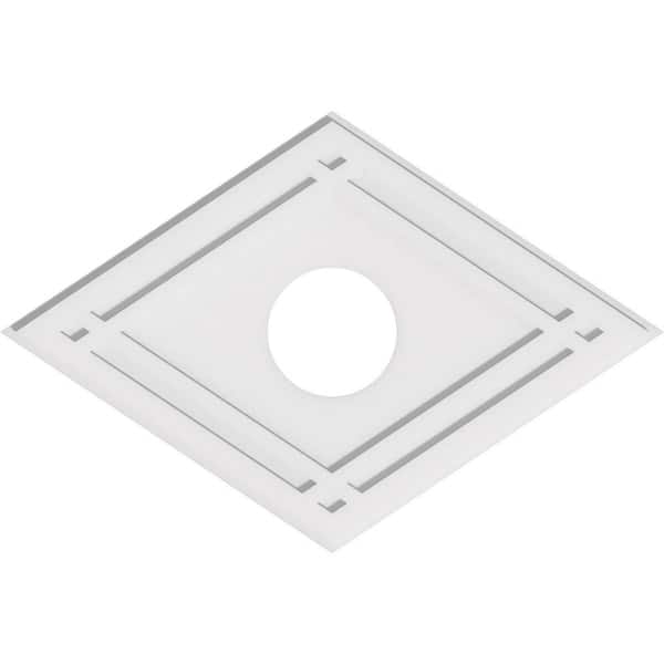 Ekena Millwork 36 in. W x 24 in. H x 7 in. ID x 1 in. P Diamond Architectural Grade PVC Contemporary Ceiling Medallion