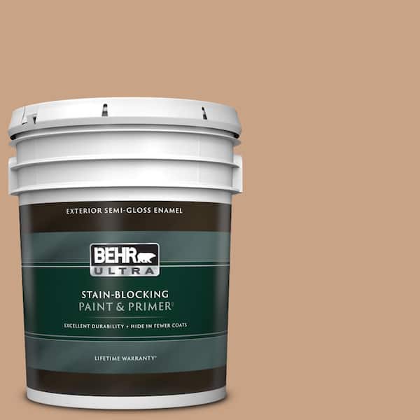 BEHR ULTRA 5 gal. #S230-4 Granola Semi-Gloss Enamel Exterior Paint & Primer