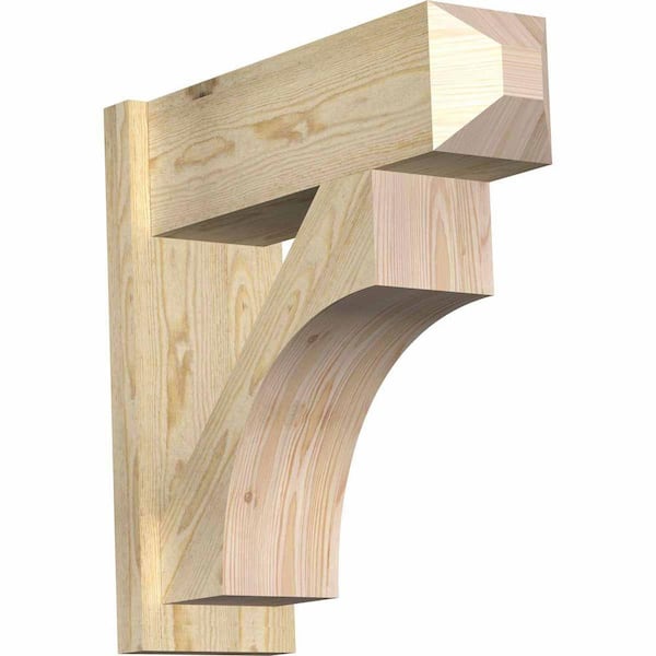 Ekena Millwork 8 in. x 24 in. x 24 in. Westlake Craftsman Rough Sawn Douglas Fir Outlooker
