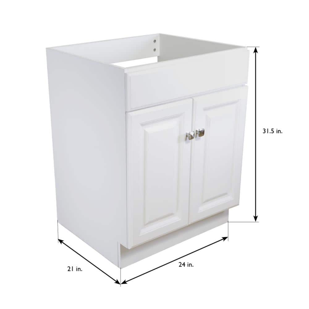 Wyndham 24" White MDF Freestanding Bathroom Vanity Cabinet